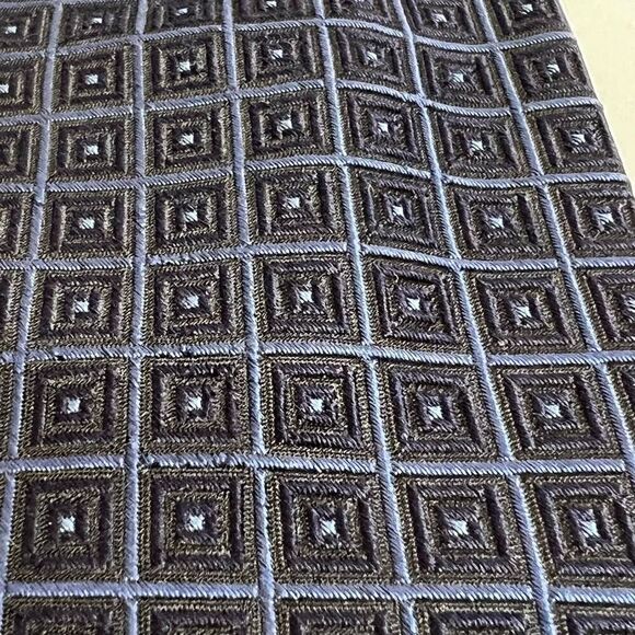 Brooks Brothers navy blue print pure silk tie - Picture 3 of 8
